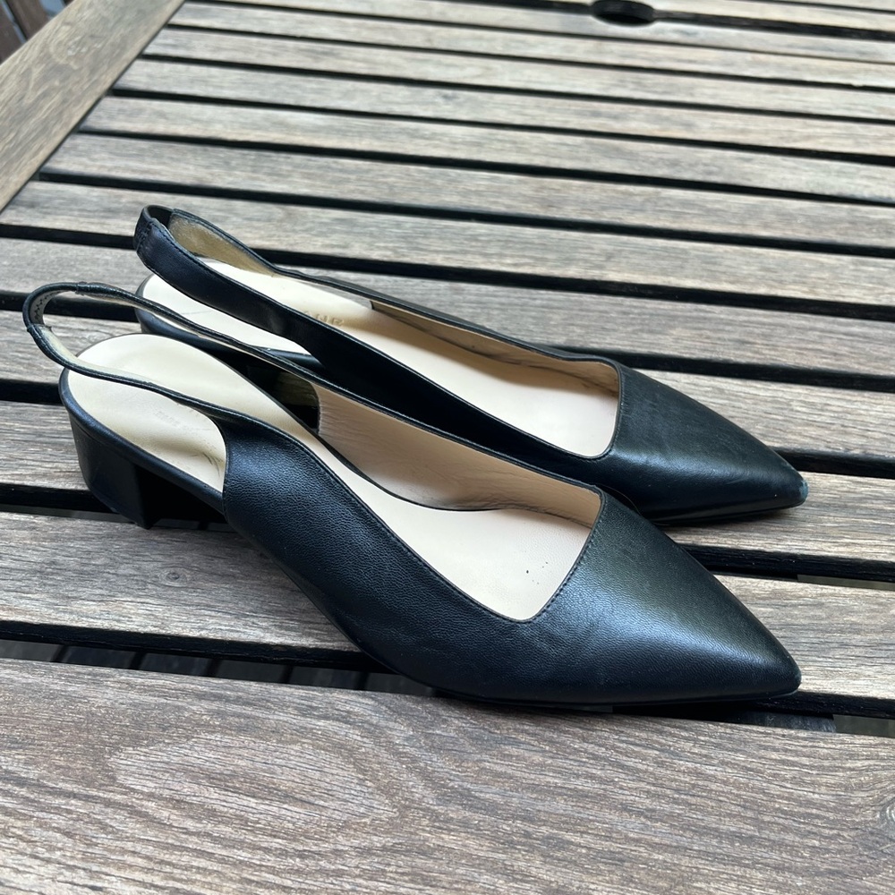 Everlane Black Slingback Heels